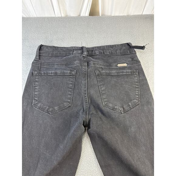 KanCan 5 / 26 Skinny Black Raw Zip Hem Stretch Denim Jeans‎ Distressed - Picture 8 of 9